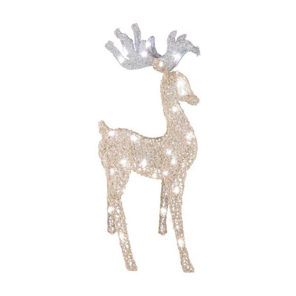 Gemmy Flat-tastics LED White 30 in. Starry Night A Frame Buck Yard Decor 880336